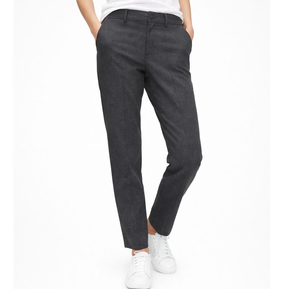 GAP Charcoal Gray Ponte Pintuck Slim Ankle Pants Size 12 Office Siren